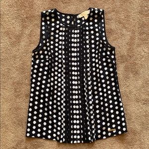 Michael Kors White Polkadot sleeveless blouse XS